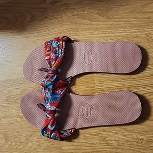 Havianna's St Tropez Mauve Flip Flops Tropical Slippers Thongs S.E